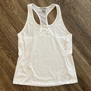 Forever 21 Racerback Workout Tank in White with Aerated Back